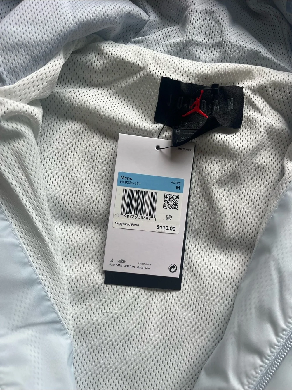 NWT $110 Nike Jordan Brooklyn Hooded Draft Jacket Men’s Medium Pink Blue